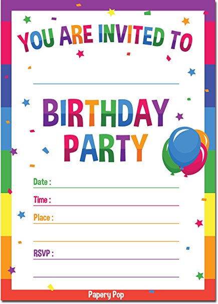 Birthday Party Invitations Comedy Kids Magic